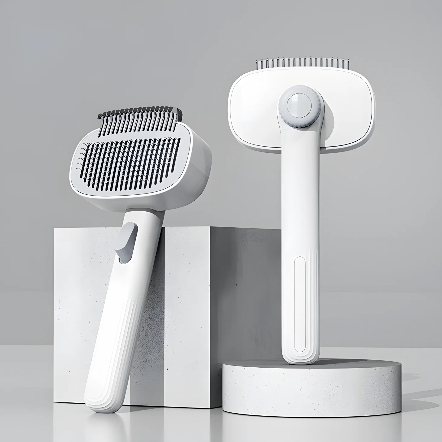 Pet Grooming Brush 3-in-1 Multi-Function Adjustable Round Tip Comb